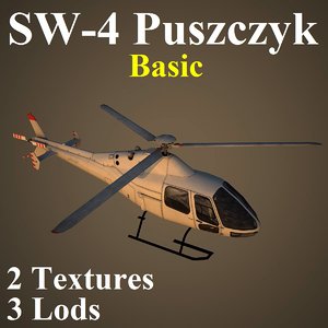 pzl basic helicopter 3d max