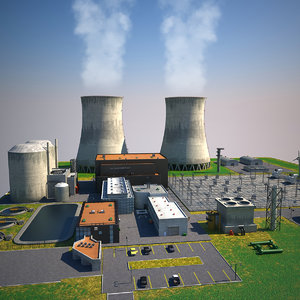 3d max nuclear power plant station
