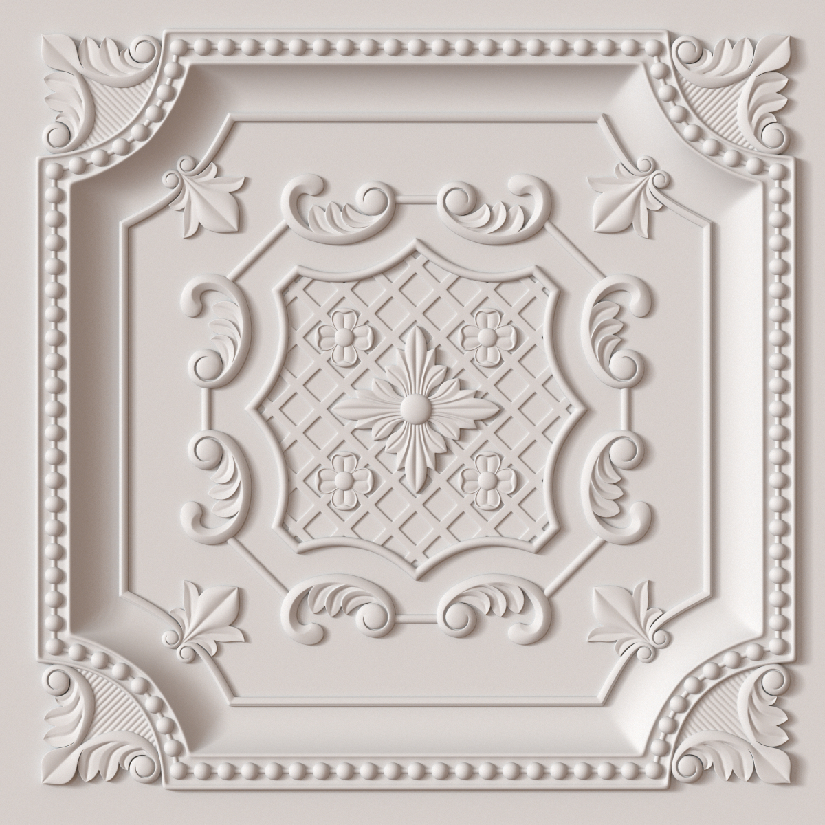 3ds Max Decorative Ceiling Tile