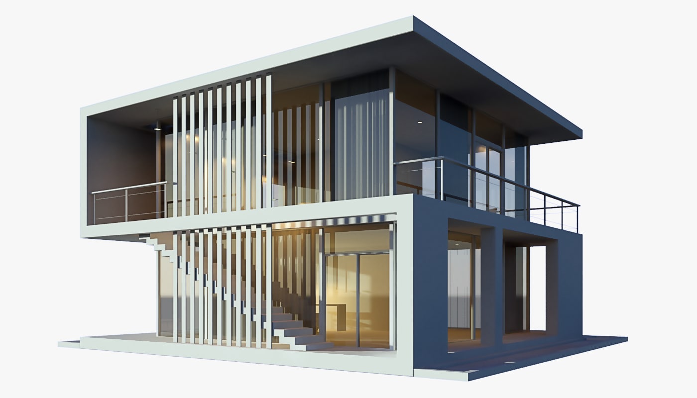 3d modern beach house model