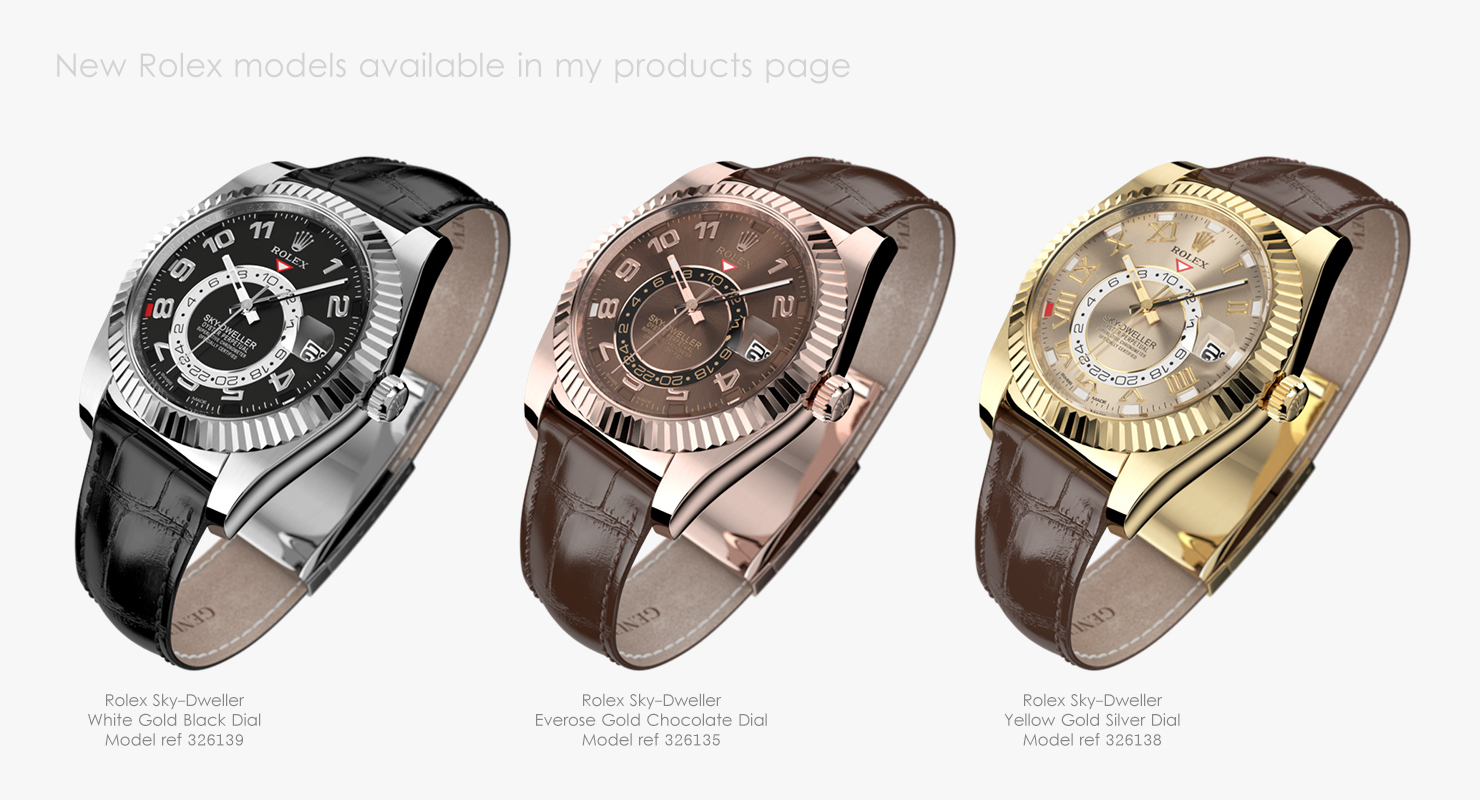 3ds max rolex daytona grey dial