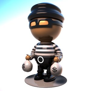 3d cartoon thief character