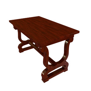 obj antique wooden table 2