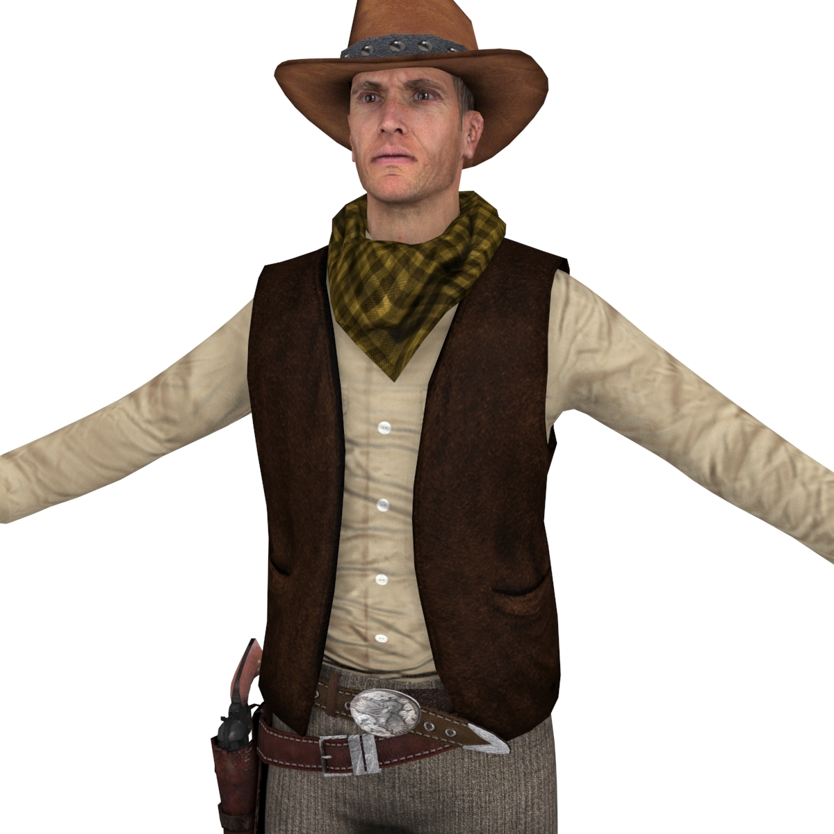 3d model pack rigged cowboy hat