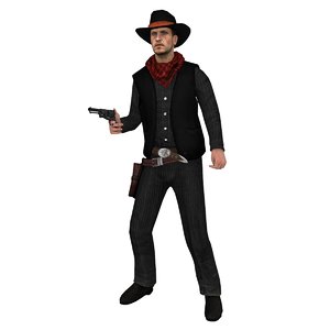 rigged cowboy hat 3d max