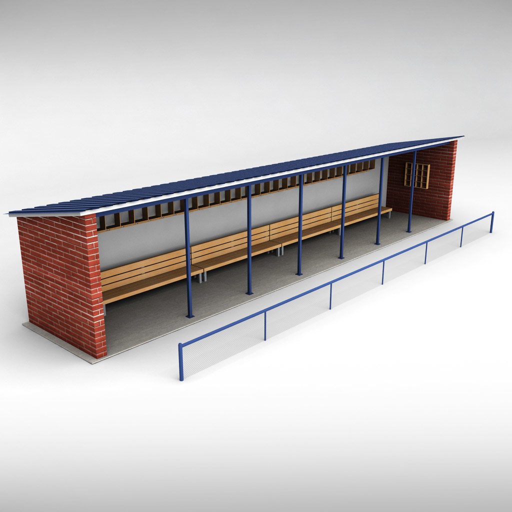 Stadium Baseball Dugout 3d Model