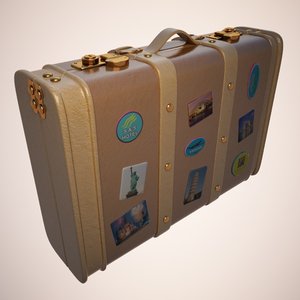 3d model of travel suitcase