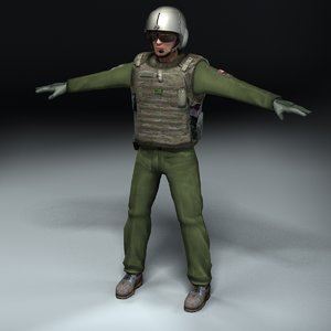 military pilot figure 3d 3ds