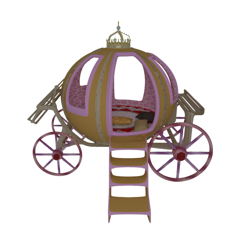 cinderella carriage bed 3d blend