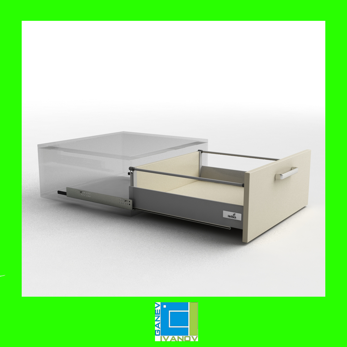 3ds Hettich Innotech Drawer 144mm
