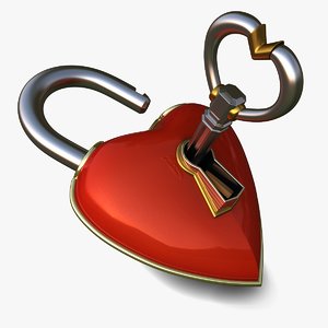 3d model heart lock