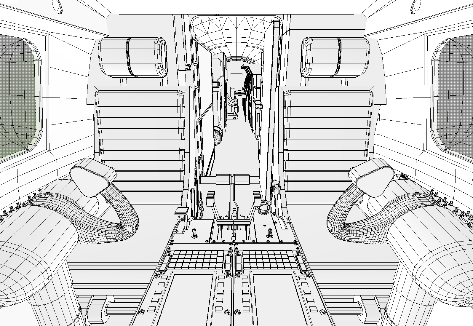 3d model e2c hawkeye cockpit e2
