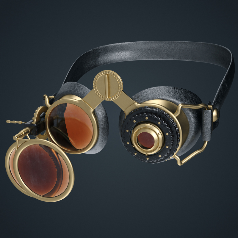 steampunk goggles 3d model
