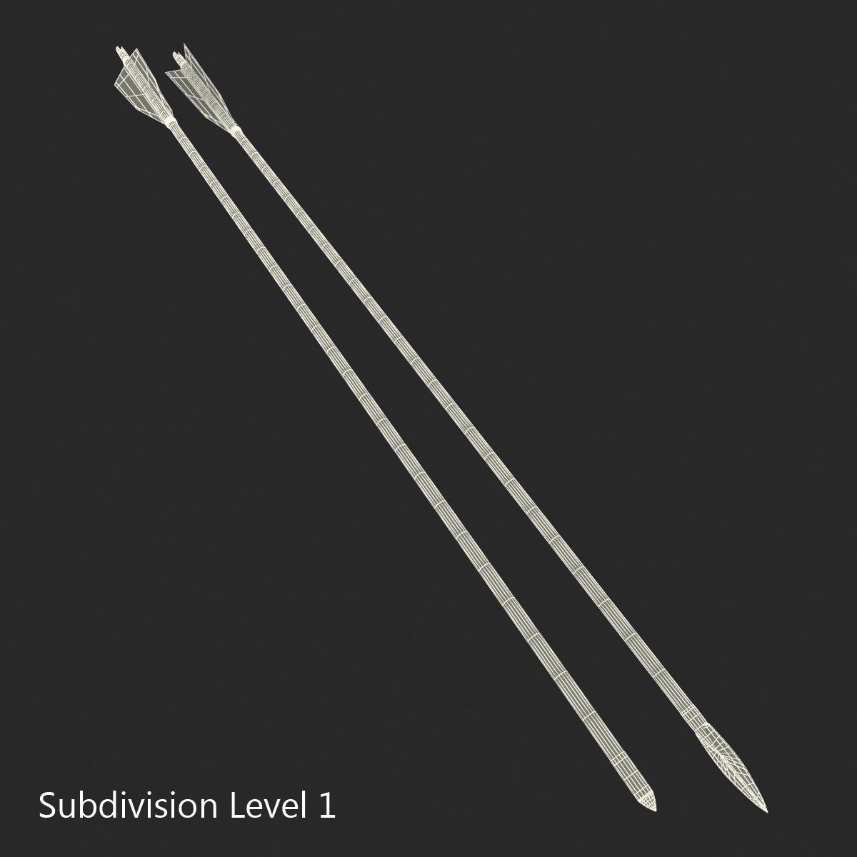 bow arrows set 3d model