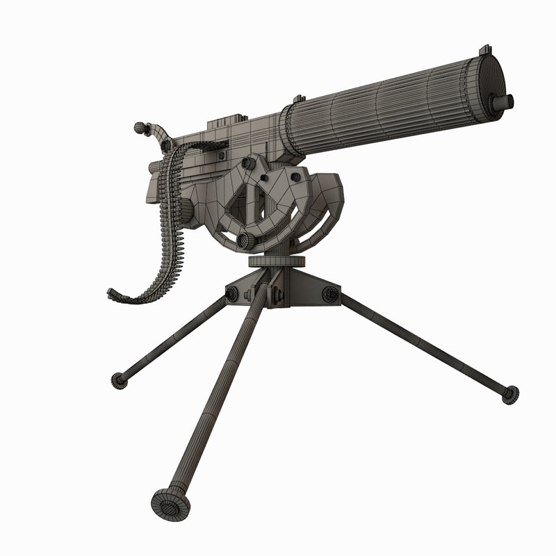 3d model machine gun