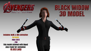 3d black widow avengers modelling model