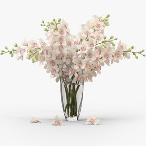 3d model orchid bouquet