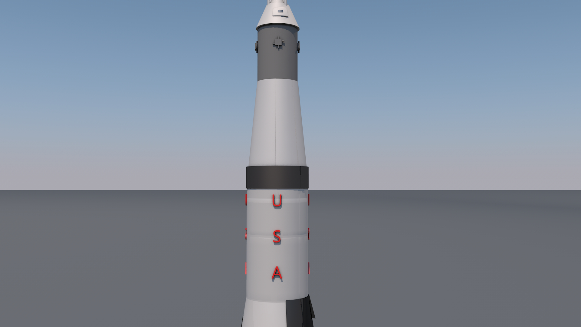 3d saturn v apollo cartoon style