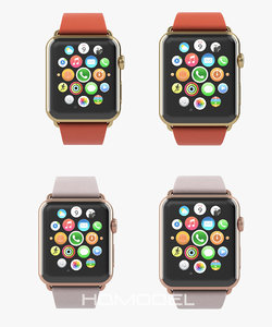 3d model apple watch edition yellow