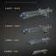 set sci-fi assault rifles 3d 3ds
