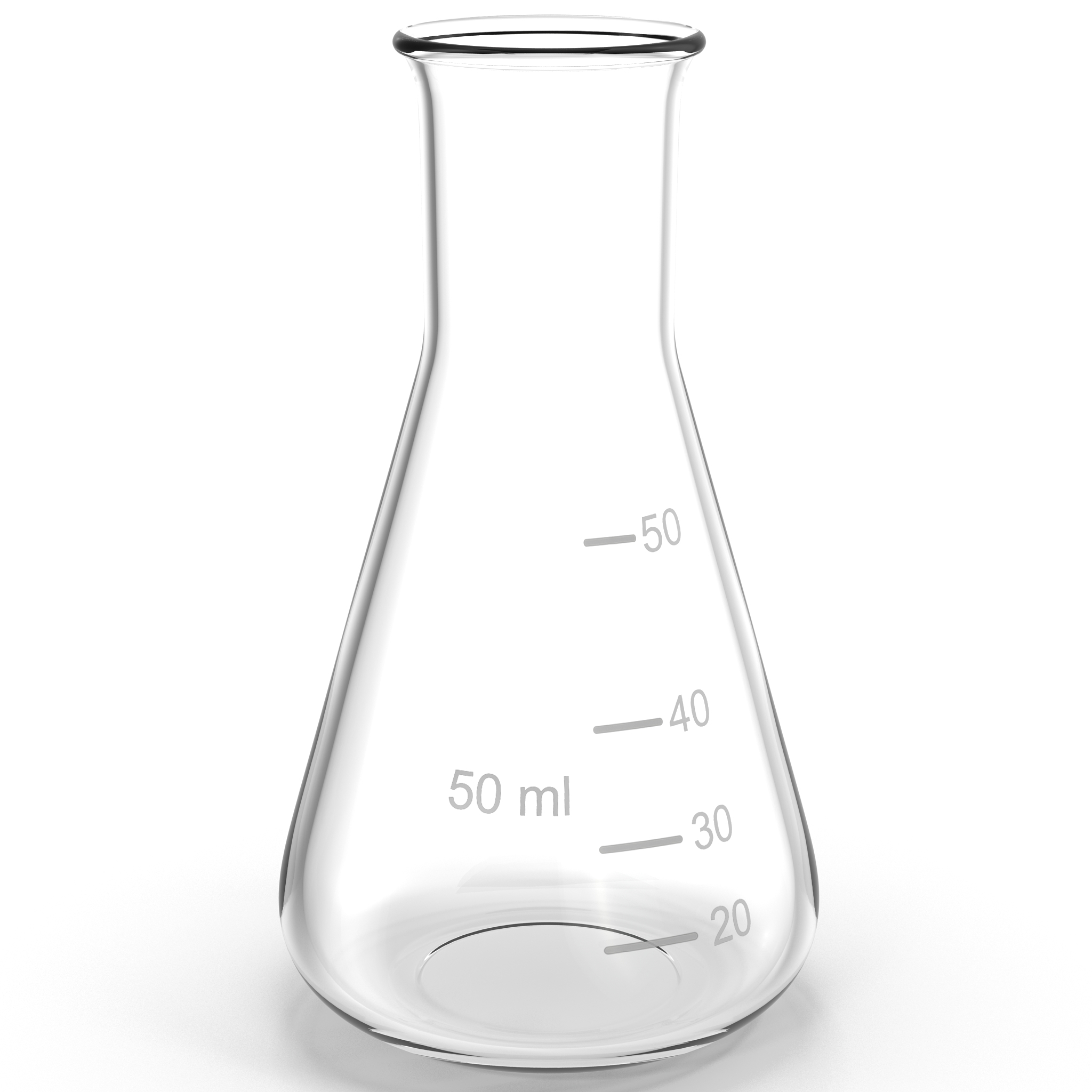 3d 50 ml erlenmeyer flask model