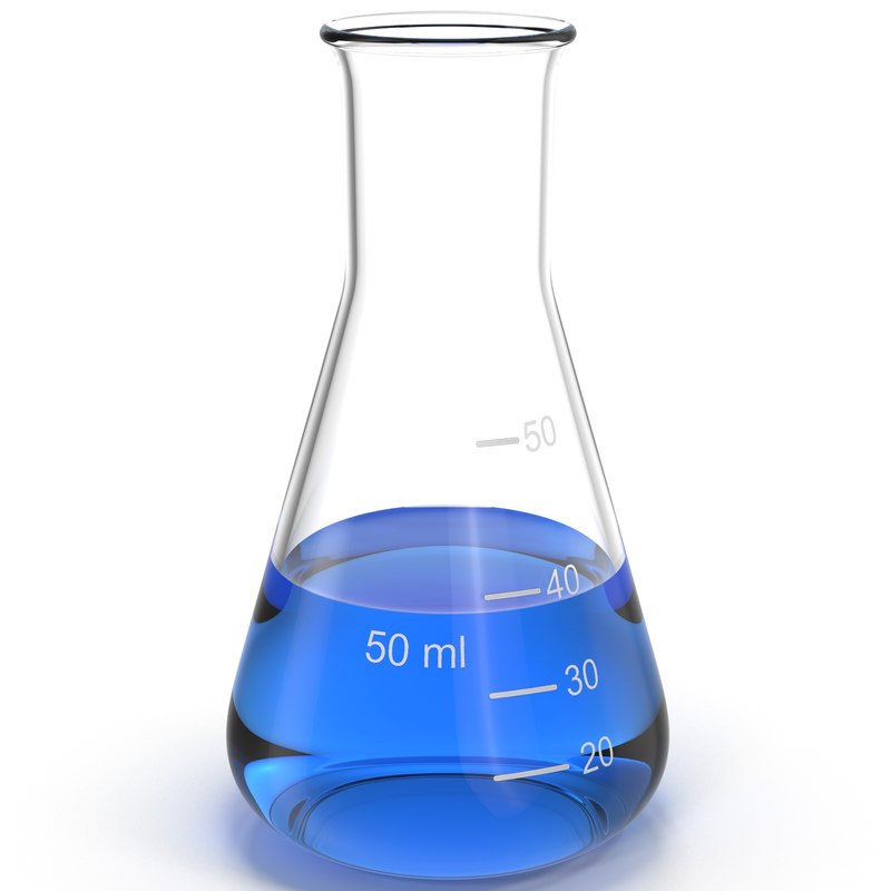 3d model 50 ml erlenmeyer flask