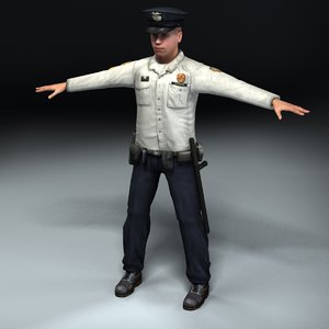 policeman police man 3d model