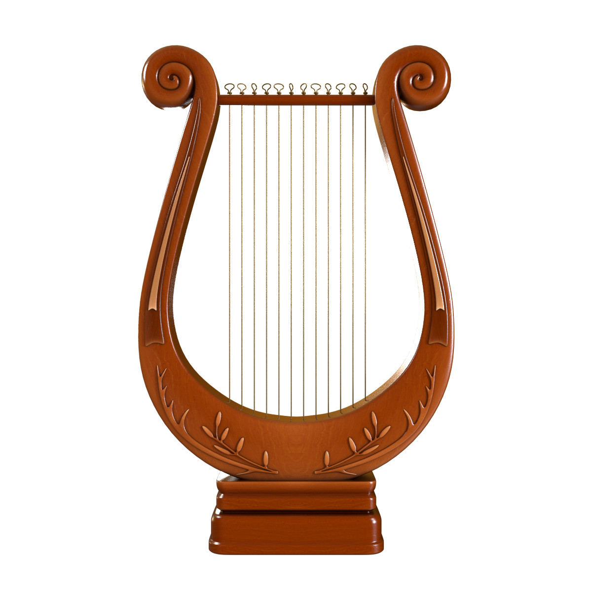 antique lyre obj