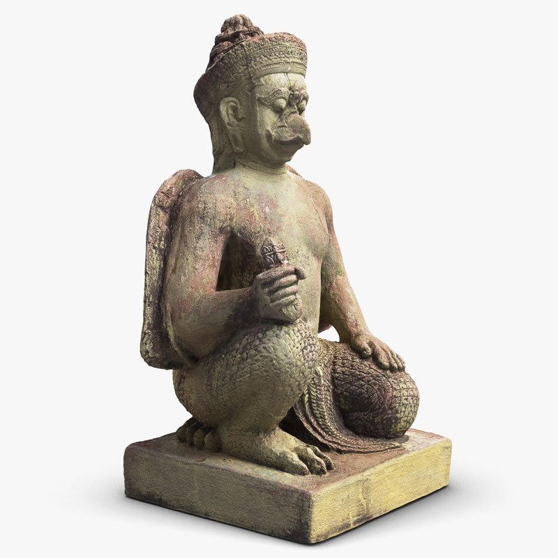 3d model of sculpture cambodia demon 1