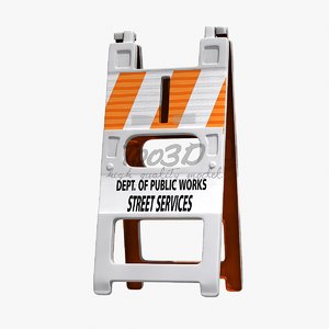 3d fold-able road sign model