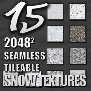 15 Seamless Tileable Snow Textures Pack
