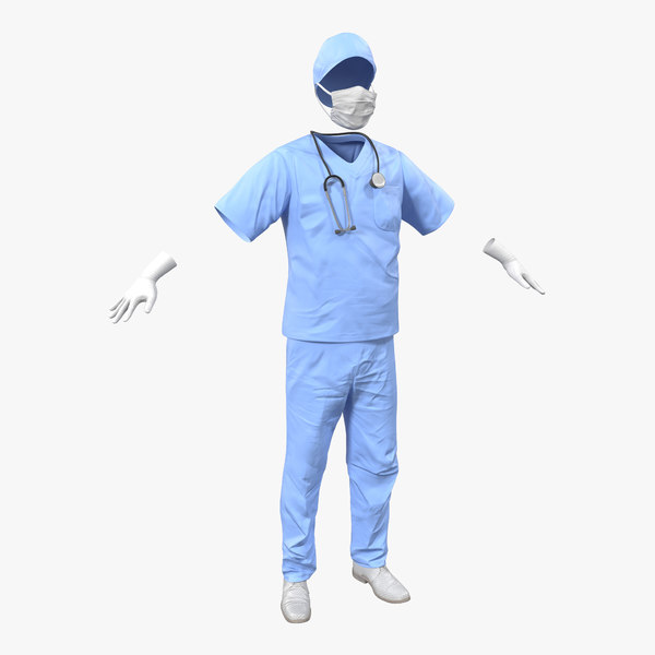 3d surgeon dress 13 modeled model