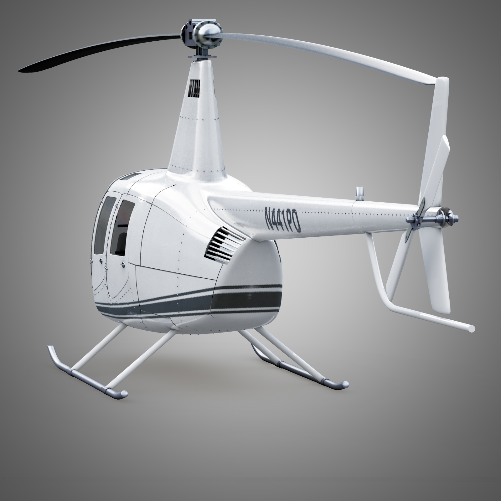 Robinson R44 Helicopter 3d Model