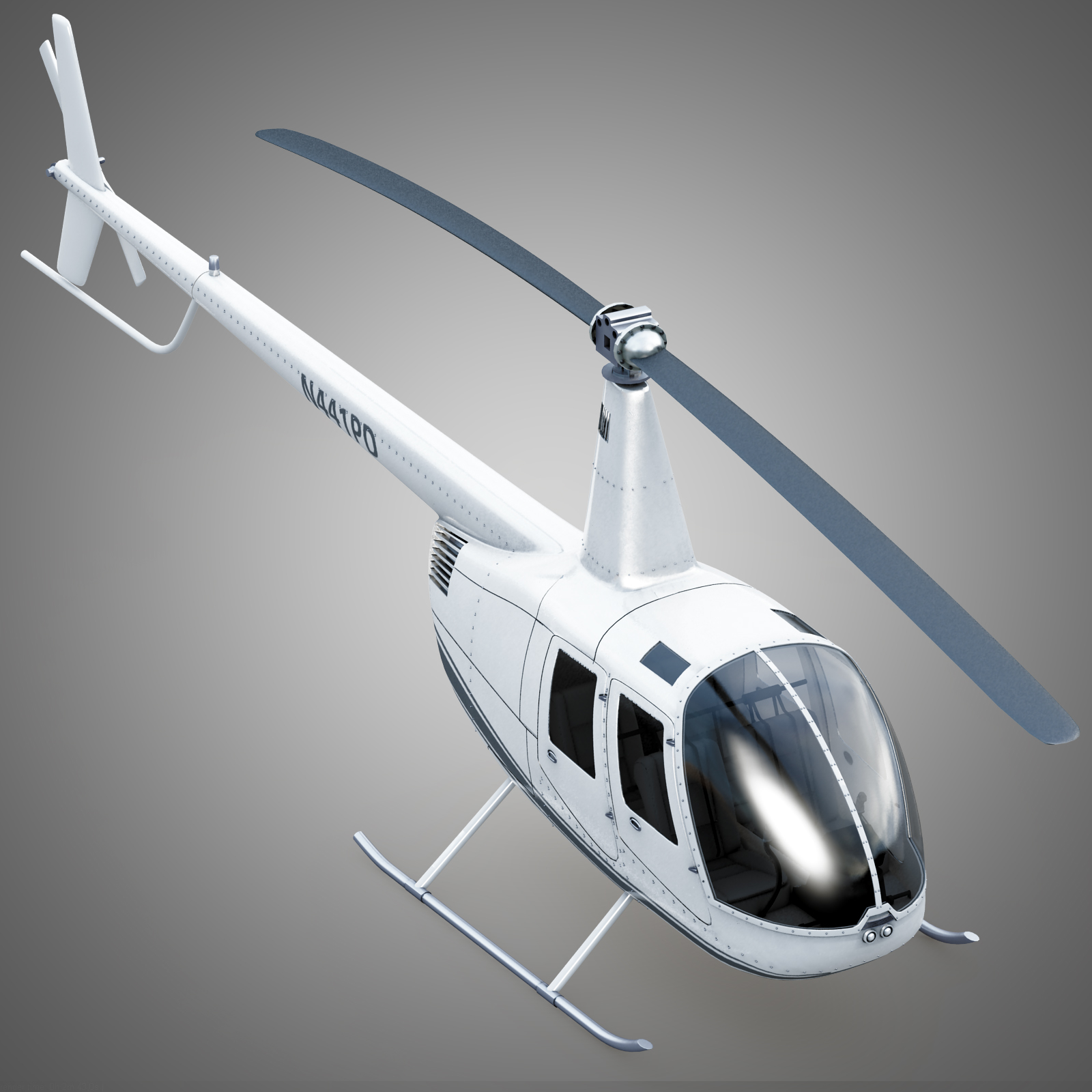 Robinson R44 Helicopter 3d Model