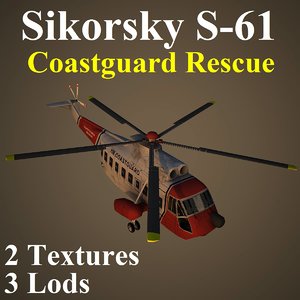 3d sikorsky red helicopter model