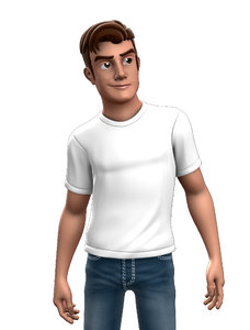 hero cartoon male 3d model