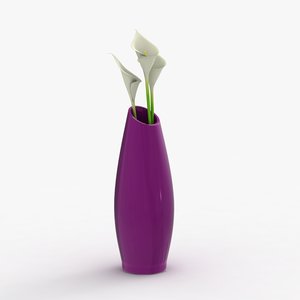 modern vase flowers 3d max