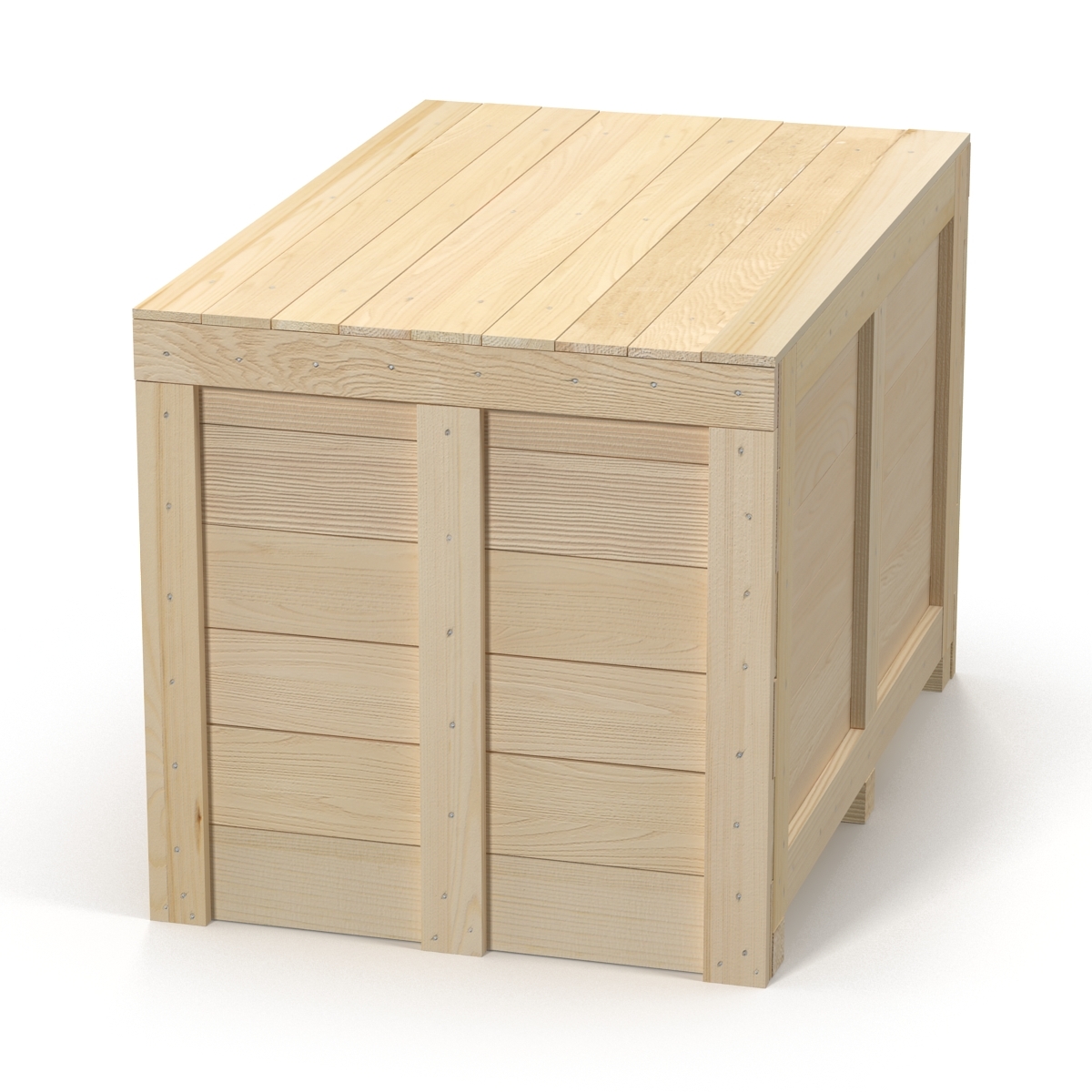 3d wooden shipping crate