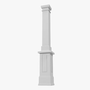 3d smooth modern column capital