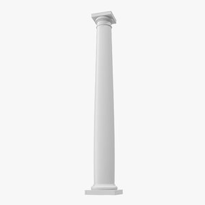 smooth modern column capital 3d obj