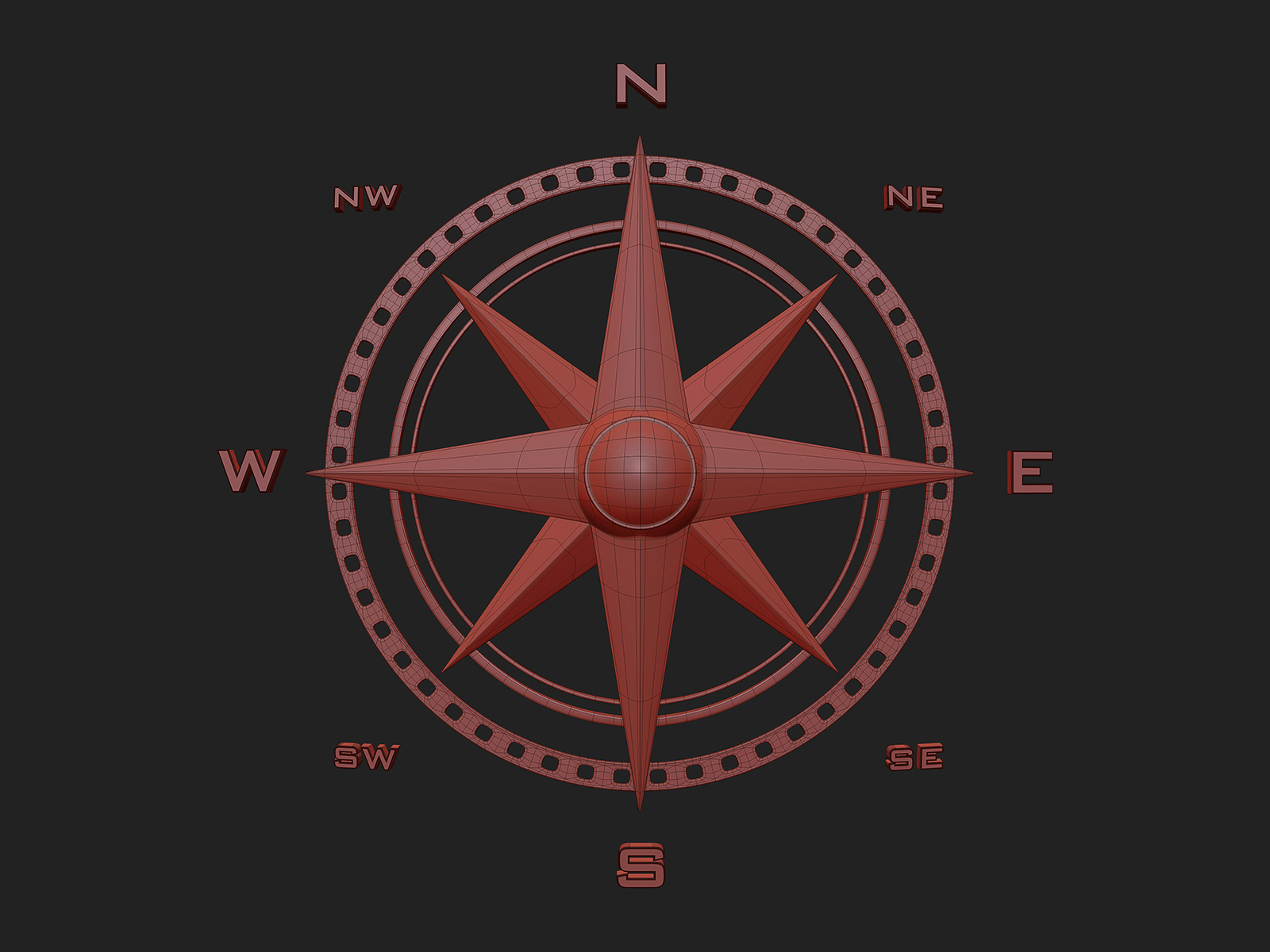 Point Compass Rose 3d 3ds