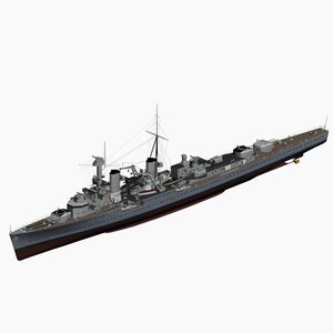 heavy cruiser hipper ww2 german 3d max