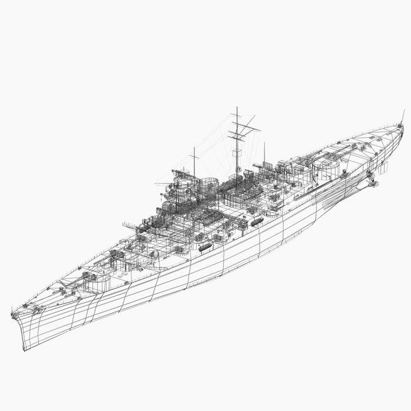 battleship bismarck ww2 german 3d max