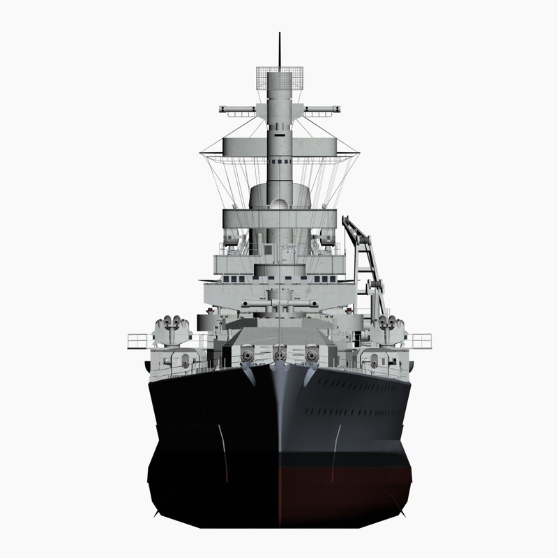 3d model pocket battleship scheer ww2 german