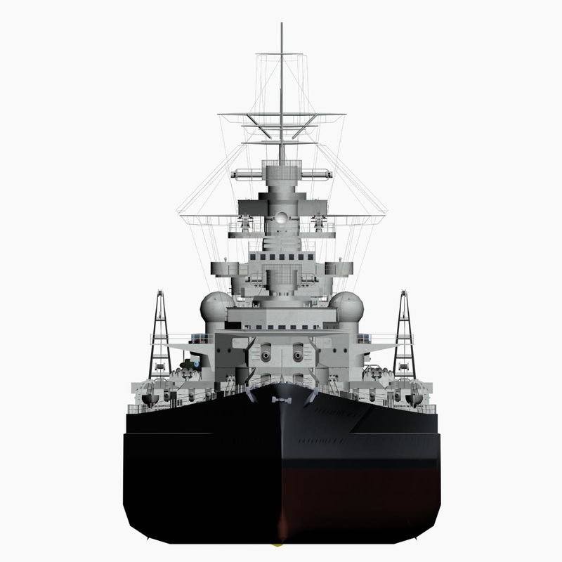 battleship bismarck ww2 german 3d max