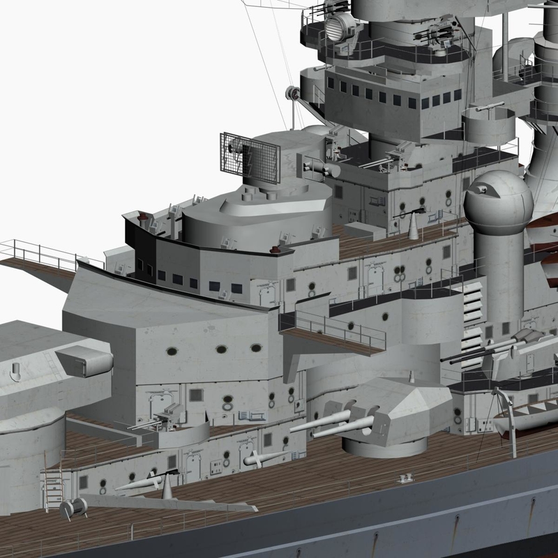 German Bismarck Battleship 3d Model 3ds Files Free Download 950