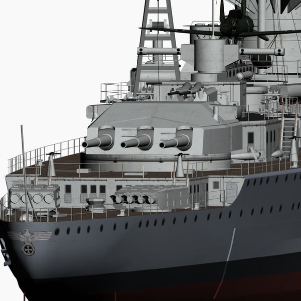 3d model pocket battleship scheer ww2 german