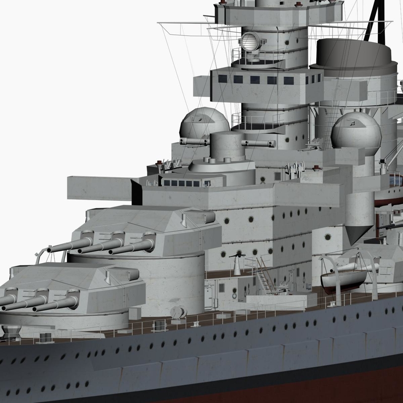 3d model battleship gneisenau ww2 german