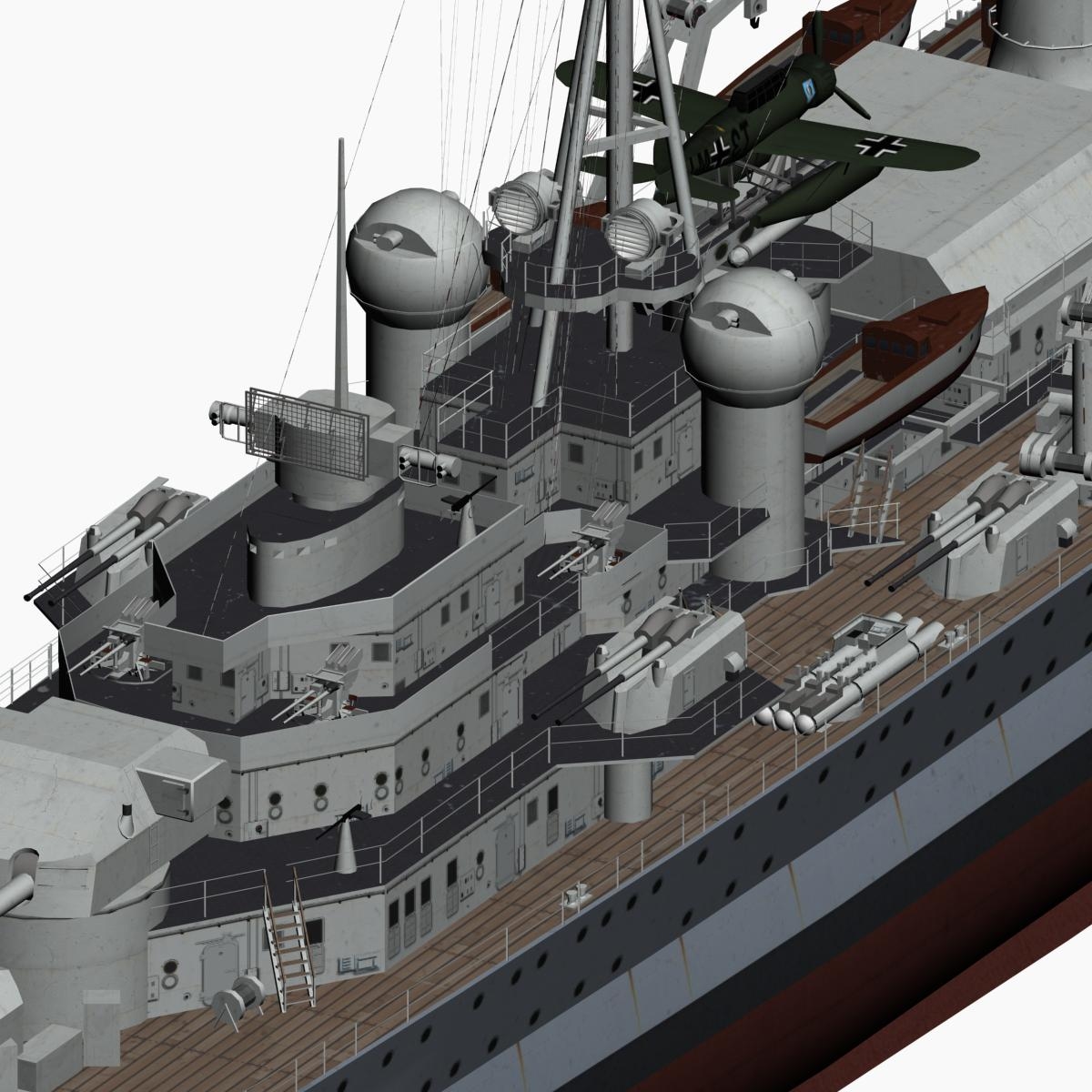 重型巡洋舰bluecher德国海军ww23d模型
