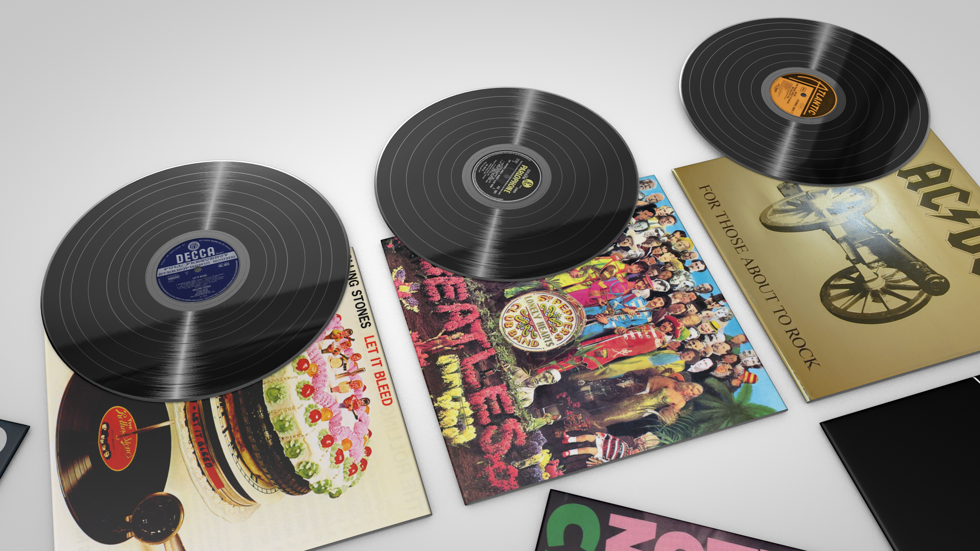 3d vinyl records covers model